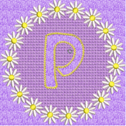 Lower Case Embossed Daisy P