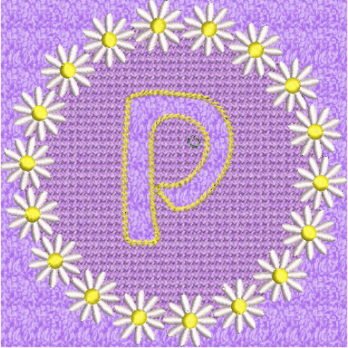 Lower Case Embossed Daisy P