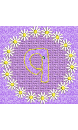 Lower Case Embossed Daisy Q