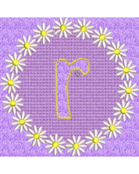 Lower Case Embossed Daisy R