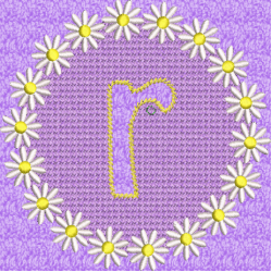 Lower Case Embossed Daisy R