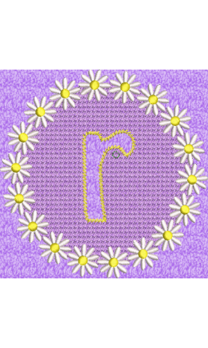 Lower Case Embossed Daisy R