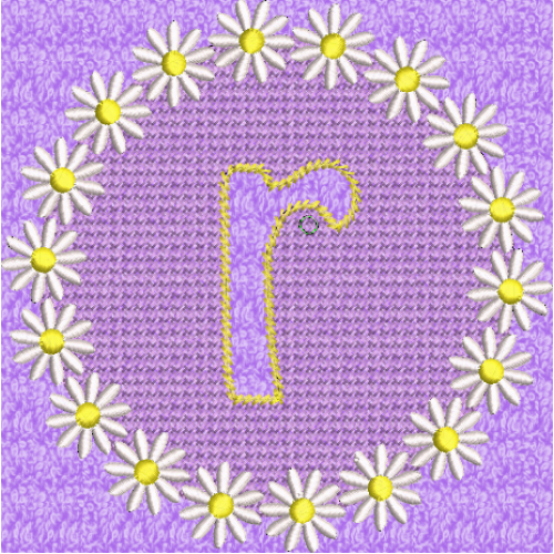 Lower Case Embossed Daisy R