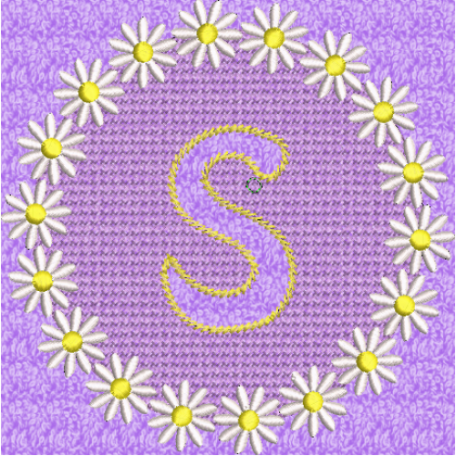 Lower Case Embossed Daisy S