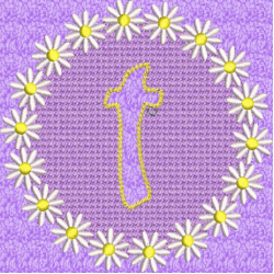 Lower Case Embossed Daisy T