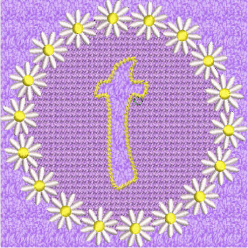 Lower Case Embossed Daisy T