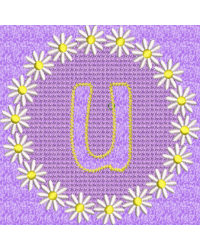 Lower Case Embossed Daisy U