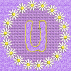 Lower Case Embossed Daisy U