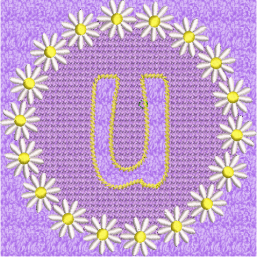Lower Case Embossed Daisy U