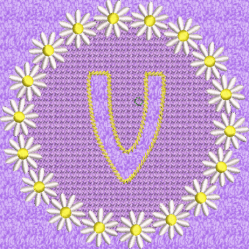 Lower Case Embossed Daisy V