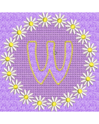 Lower Case Embossed Daisy W