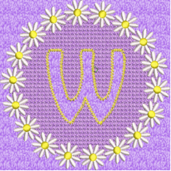 Lower Case Embossed Daisy W