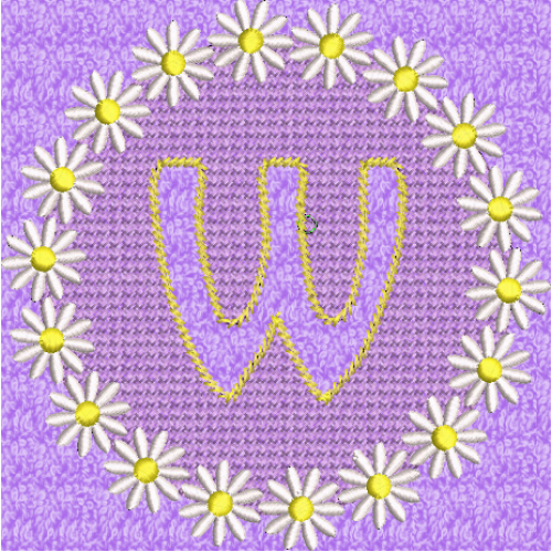 Lower Case Embossed Daisy W