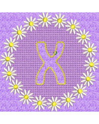 Lower Case Embossed Daisy X