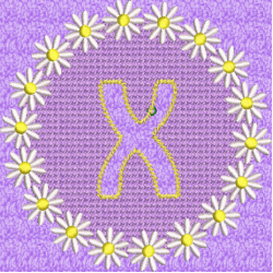 Lower Case Embossed Daisy X