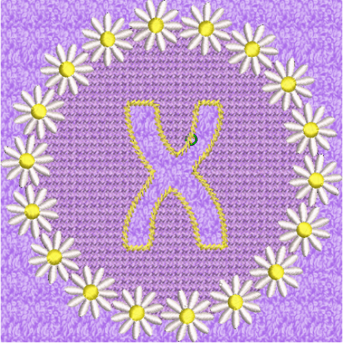 Lower Case Embossed Daisy X