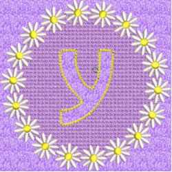 Lower Case Embossed Daisy Y