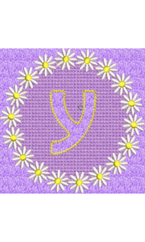 Lower Case Embossed Daisy Y
