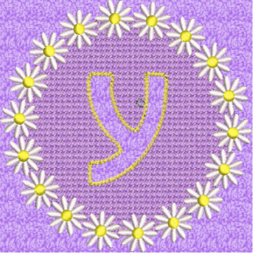 Lower Case Embossed Daisy Y
