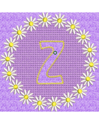 Lower Case Embossed Daisy Z
