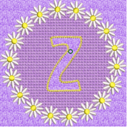 Lower Case Embossed Daisy Z
