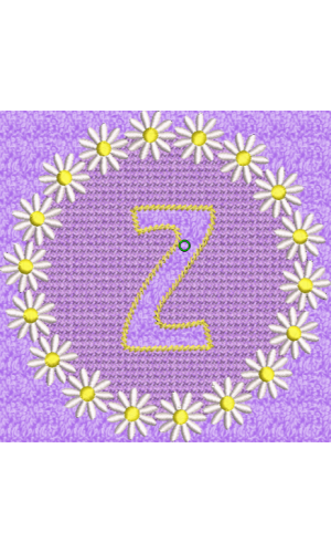 Lower Case Embossed Daisy Z