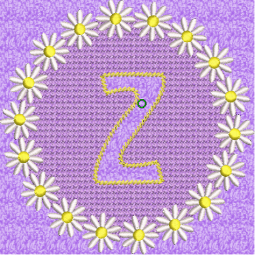 Lower Case Embossed Daisy Z