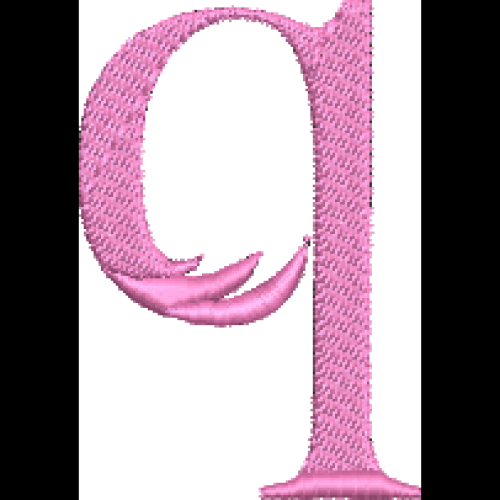 Lower Case Flamingo Font Q