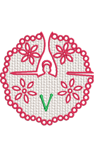 Dentelle ange minuscule V