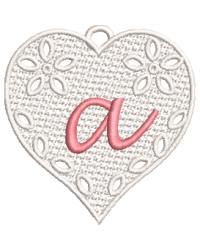 Lower Case Lace Heart A