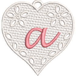 Lower Case Lace Heart A