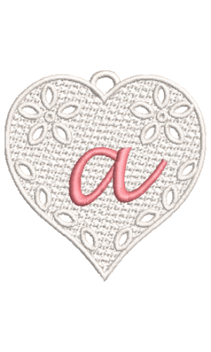 Lower Case Lace Heart A