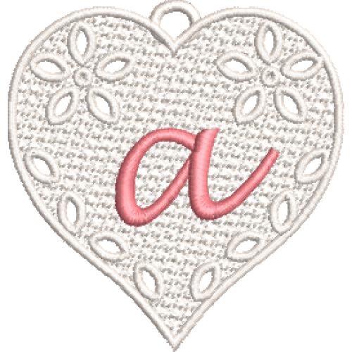 Lower Case Lace Heart A