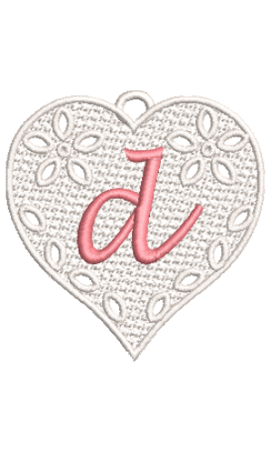 Lower Case Lace Heart D