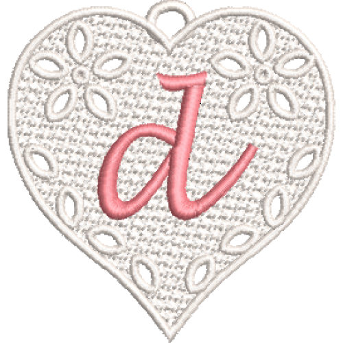 Lower Case Lace Heart D