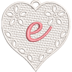 Lower Case Lace Heart E