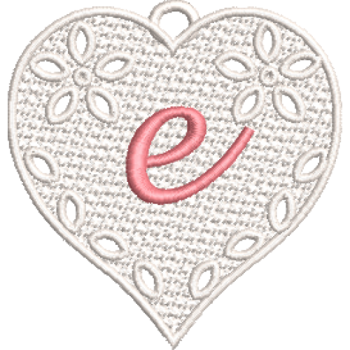 Lower Case Lace Heart E