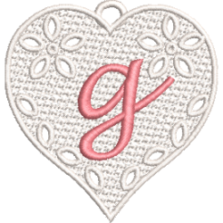 Lower Case Lace Heart G