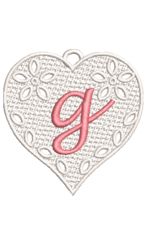 Lower Case Lace Heart G