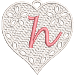 Lower Case Lace Heart H