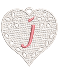 Lower Case Lace Heart J