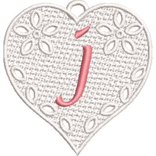 Lower Case Lace Heart J