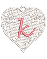 Lower Case Lace Heart K
