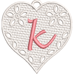 Lower Case Lace Heart K