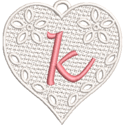 Lower Case Lace Heart K