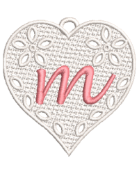 Lower Case Lace Heart M