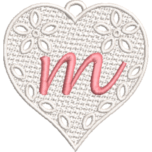 Lower Case Lace Heart M