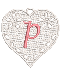 Lower Case Lace Heart P