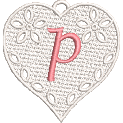 Lower Case Lace Heart P