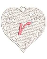 Lower Case Lace Heart R